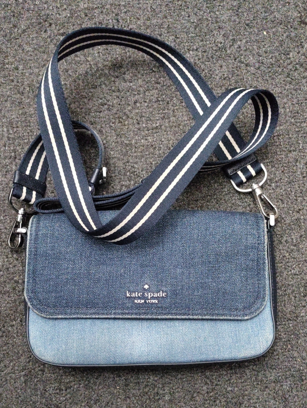 Kate Spade New York Striped Crossbody Bag Blue & Black